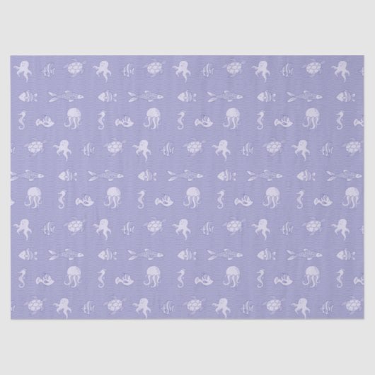 海の生き物の下で紫 薄葉紙 (正面)