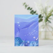 海の生き物の下の紫色 ポストカード (スタンド正面)