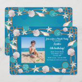 海の生き物の写真フレーム招待状 招待状 (正面/裏面)