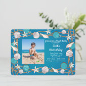 海の生き物の写真フレーム招待状 招待状 (スタンド正面)