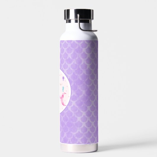 海の生き物の水彩下の人魚 ウォーターボトル (左面)