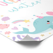 海の生き物の海水誕生日パーティーの下 ポスター (角)