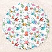 海の生き物コースター、海の生き物テーブルウェア ペーパーコースター (正面)