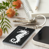 海の生き物シルエット – シーホース キーホルダー (正面右)