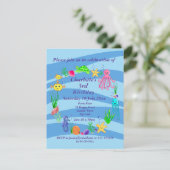 海の生き物パーティー招待状 招待状 (スタンド正面)