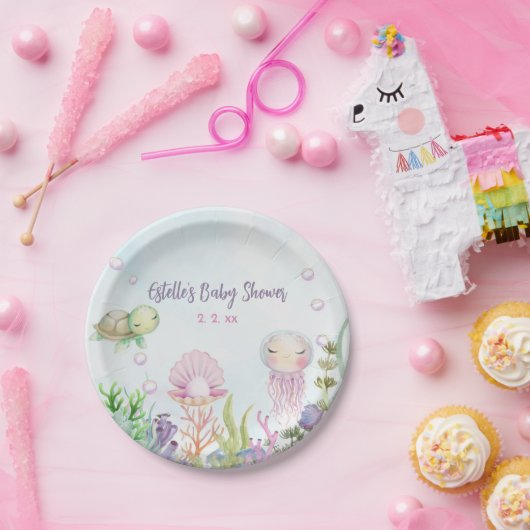 海の生き物ベビーシャワープレート ペーパープレート (パーティー)