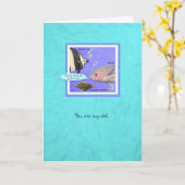 海の生き物ムーアのアイドルフィッシュありがとう カード (黄色い花)