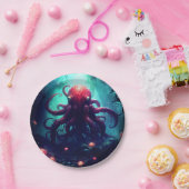 海の生き航海の物の下のタコ ペーパープレート (パーティー)