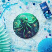 海の生き航海の物の下のタコ ペーパープレート (パーティー)