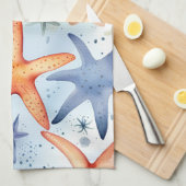 海の生命の水の色の海の星 キッチンタオル (四つ折り)