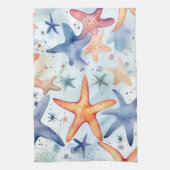 海の生命の水の色の海の星 キッチンタオル (縦)