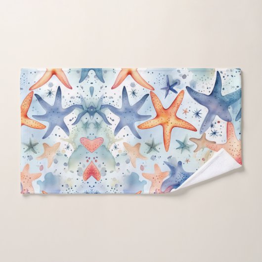 海の生命の水の色の海の星 バスタオルセット (ハンドタオル)