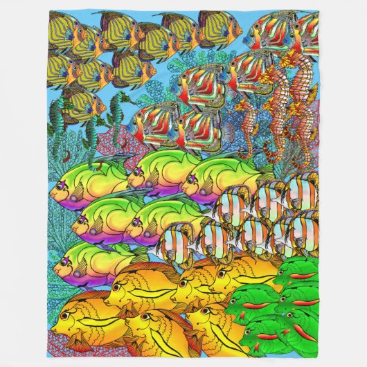 海の生命カスタムのフリースブランケット フリースブランケット (正面)