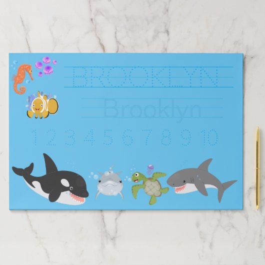 海の生活かわいい手紙とナンバーズの活書動 ペーパーパッド (インサイチュ)