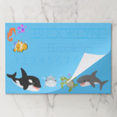 海の生活かわいい手紙とナンバーズの活書動 ペーパーパッド (折り畳み)