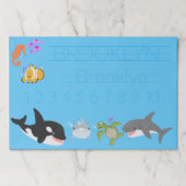 海の生活かわいい手紙とナンバーズの活書動 ペーパーパッド (正面)