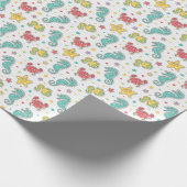 海の生物のパターン ラッピングペーパー (角)