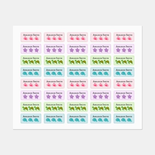 海の生物の子どもの名前ラベル ラベル (シート)