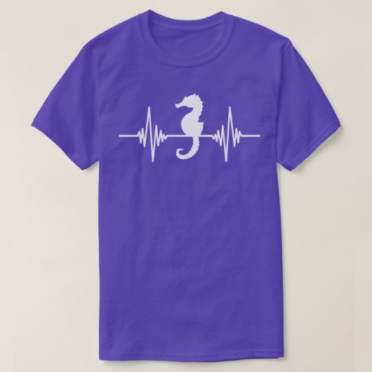 海の生物ハートビートシーホース Tシャツ (デザイン正面)