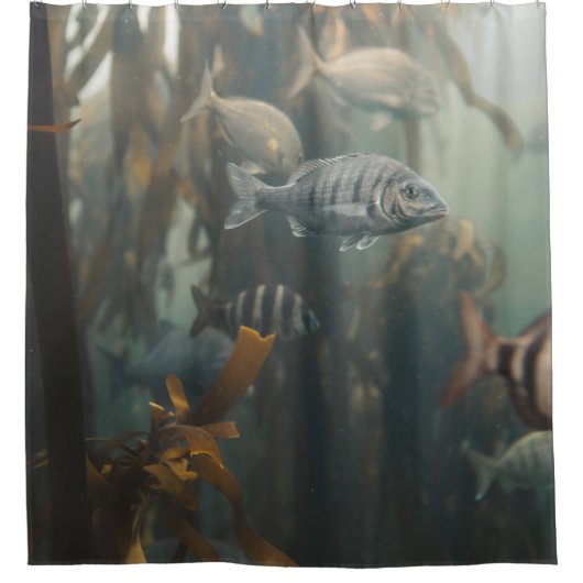 海の生物 シャワーカーテン (正面)