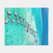 海の生物 フリースブランケット (正面(横))