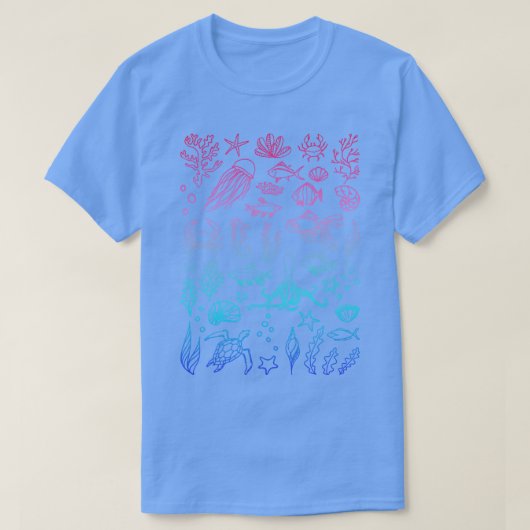 海の生物 Tシャツ (デザイン正面)