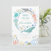 海の男の子の下の最初の誕生日 招待状 (スタンド正面)