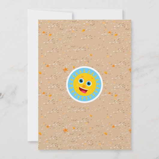 海の男の子の誕生日パーティーの下で笑顔のサメ サンキューカード (裏面)