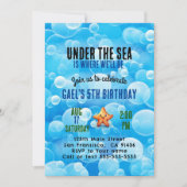 海の男の子の誕生日パーティーの招待の下で可愛い 招待状 (正面)