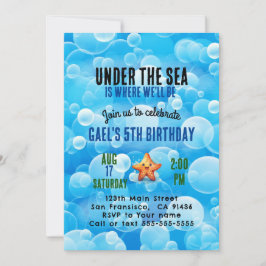 海の男の子の誕生日パーティーの招待の下で可愛い 招待状