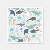 海の男の子の赤ちゃんのシャワーの下で スタンダードカクテルナプキン (正面)