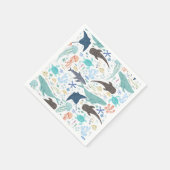 海の男の子の赤ちゃんのシャワーの下で スタンダードカクテルナプキン (角)