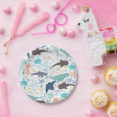 海の男の子の赤ちゃんのシャワーの下で ペーパープレート (パーティー)