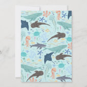 海の男の子の赤ちゃんのシャワーの下で 招待状 (裏面)