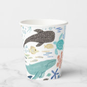 海の男の子の赤ちゃんのシャワーの下で 紙コップ (裏面)
