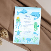 海の男の子の赤ちゃんシャワーの下の男の子だ 招待状