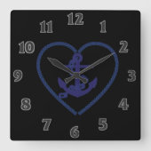 海の男 スクエア壁時計 (正面)