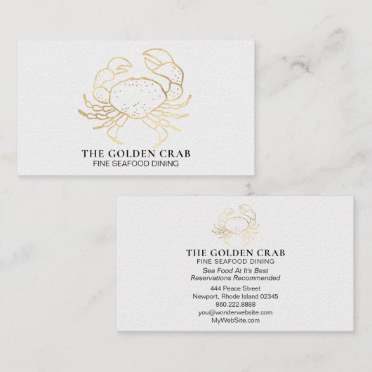 海の白によって*~*の金カニの素晴らしい食事 名刺 (正面/裏面)