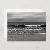 海の白黒の写真を含むはがき ポストカード (正面/裏面)