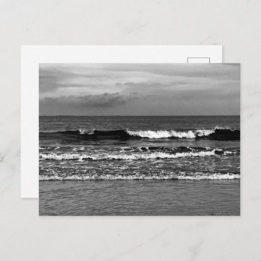海の白黒の写真を含むはがき ポストカード (正面/裏面)