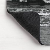 海の白黒写真が付いているマウスパッド マウスパッド (コーナー)