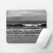 海の白黒写真が付いているマウスパッド マウスパッド (マウス)