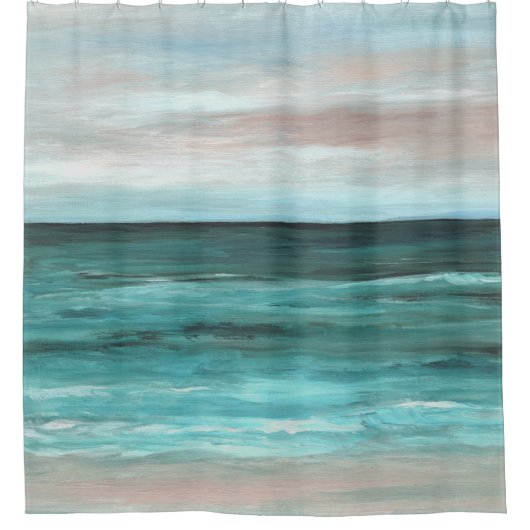 海の眺め265の海のビーチ シャワーカーテン (正面)