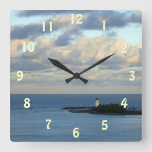 海の眺めII スクエア壁時計