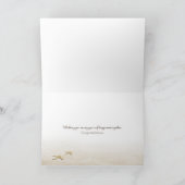 海の砂に真実の愛の文字 ウェディング カード (内部)