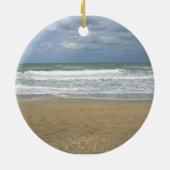 海の砂の空は背景衰退しました セラミックオーナメント (裏面)