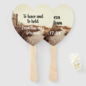 海の砂丘のファンを持って保持結婚する ハンドファン (正面&裏面)