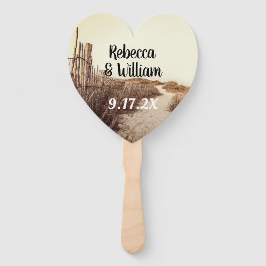 海の砂丘のファンを持って保持結婚する ハンドファン (裏面)