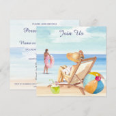 ～* 海の砂 夕陽 ビーチ AR29 ジェネリック 任意のイベント DIY 招待状 (正面/裏面)