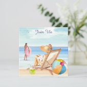 ~* 海の砂 太陽のビーチ AR29 ジェネリック あらゆるイベント DIY 招待状 (スタンド正面)